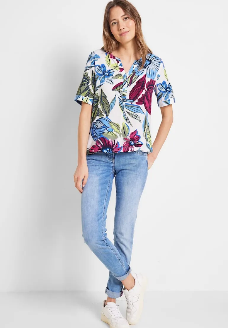 Bluse mit Blumenprint vanilla white