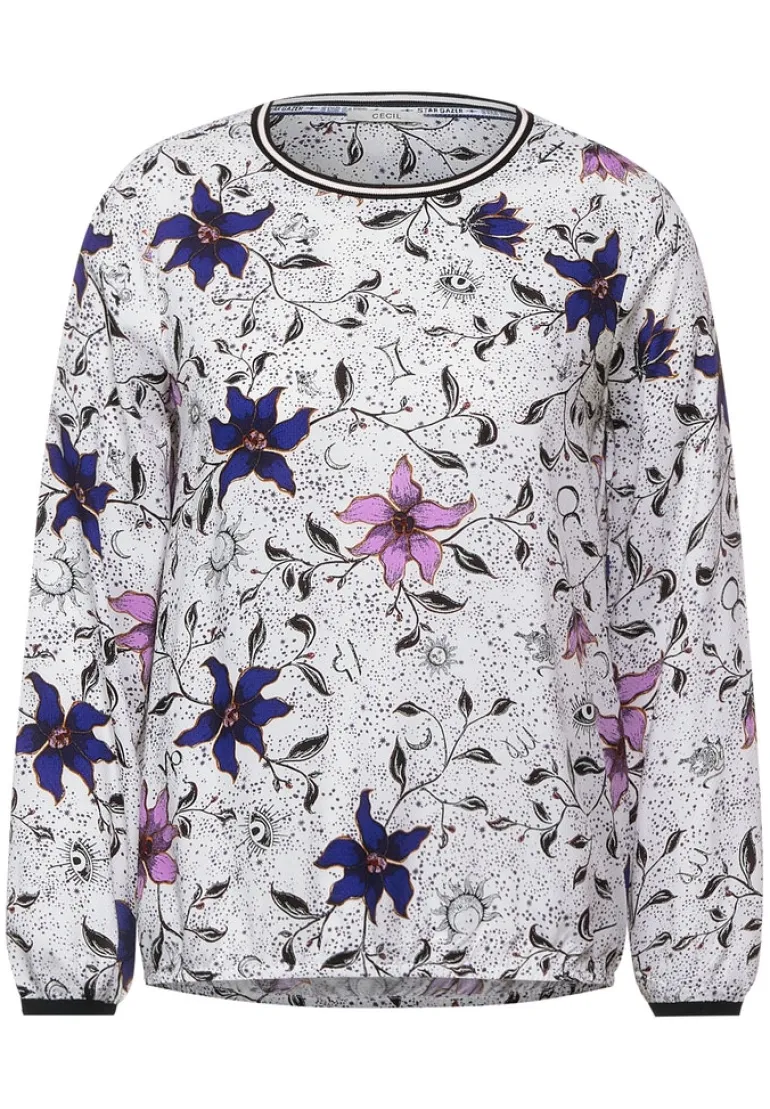 Bluse mit Blumen Print vanilla white