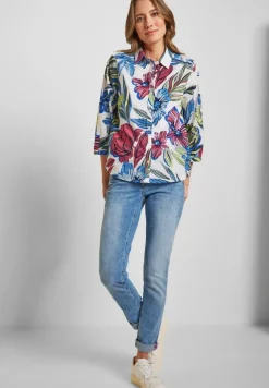 Bluse mit Blumenprint vanilla white