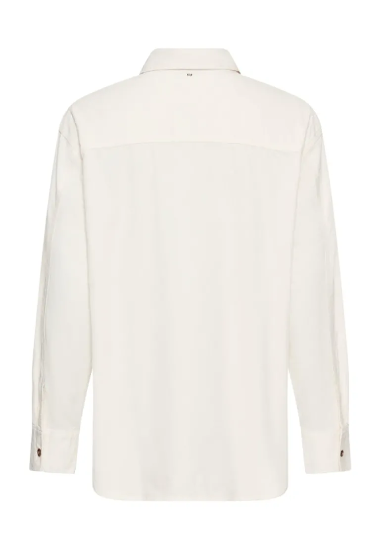 Bluse mit Brusttasche milk white