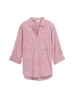 Bluse mit Brusttaschen dark pink