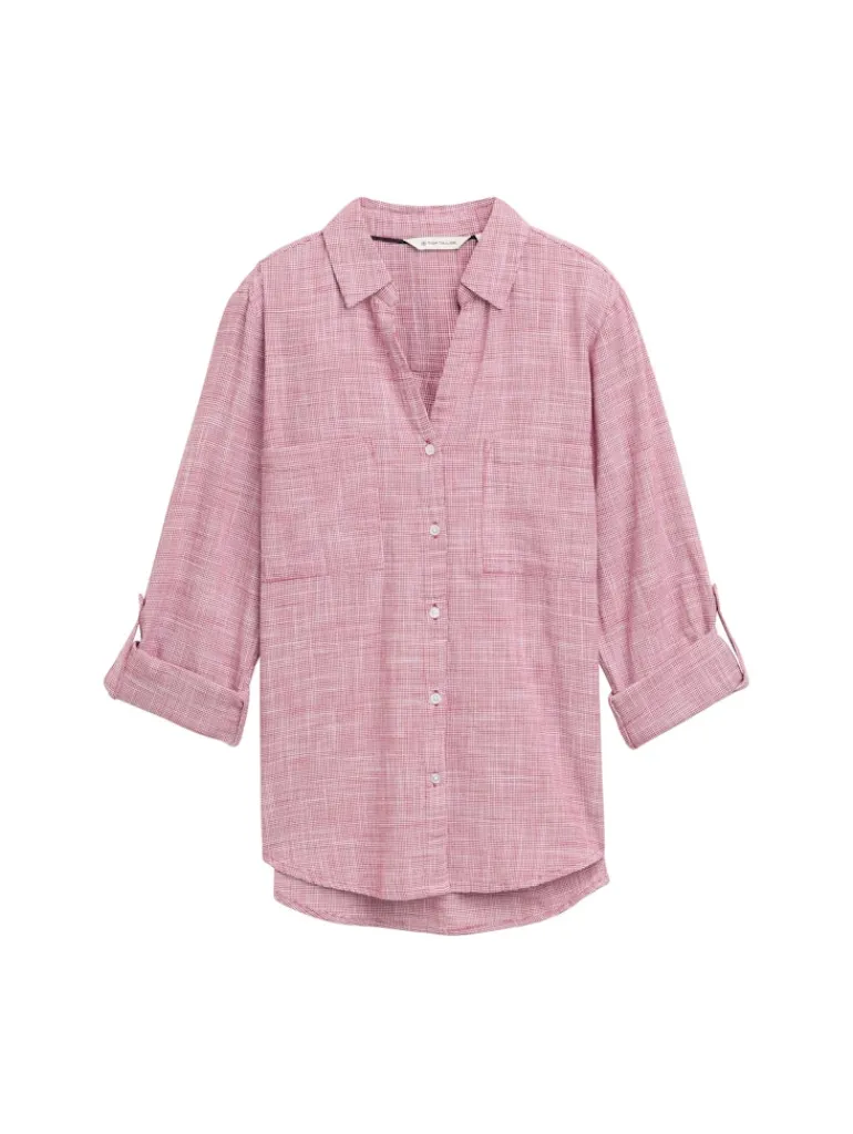Bluse mit Brusttaschen dark pink