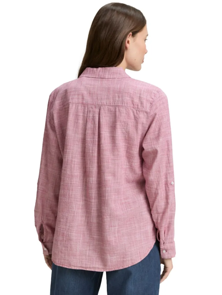 Bluse mit Brusttaschen dark pink