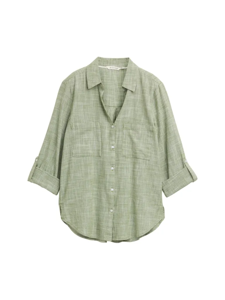 Bluse mit Brusttaschen deep ivy green