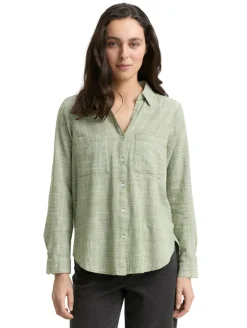 Bluse mit Brusttaschen deep ivy green