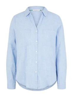 Bluse mit Brusttaschen dreamy blue