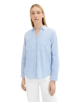 Bluse mit Brusttaschen dreamy blue