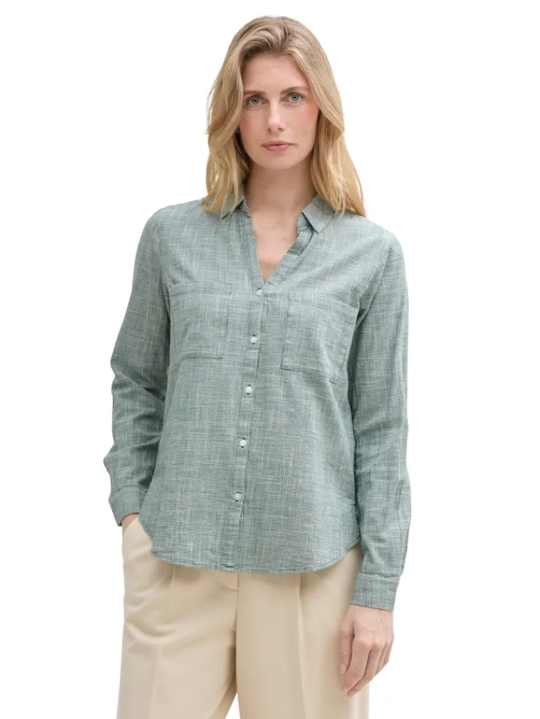 Bluse mit Brusttaschen explorer green
