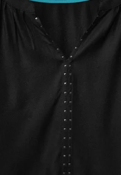 Bluse mit Dekosteinen black