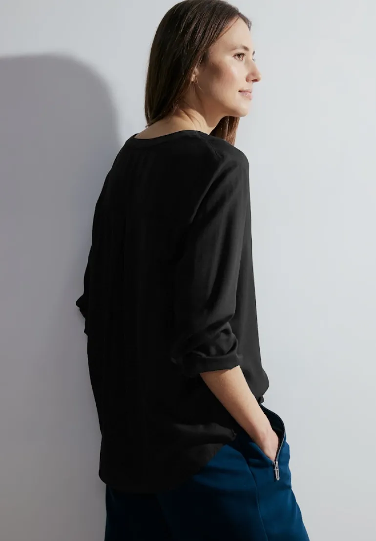 Bluse mit Dekosteinen black