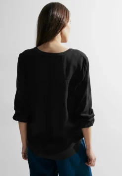 Bluse mit Dekosteinen black