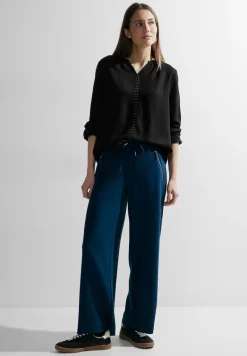 Bluse mit Dekosteinen black