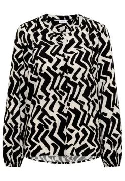Bluse mit Grafikmuster light greige