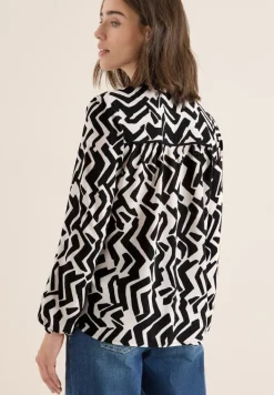 Bluse mit Grafikmuster light greige