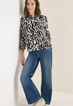 Bluse mit Grafikmuster light greige