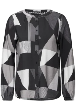 Bluse mit grafischem Muster black