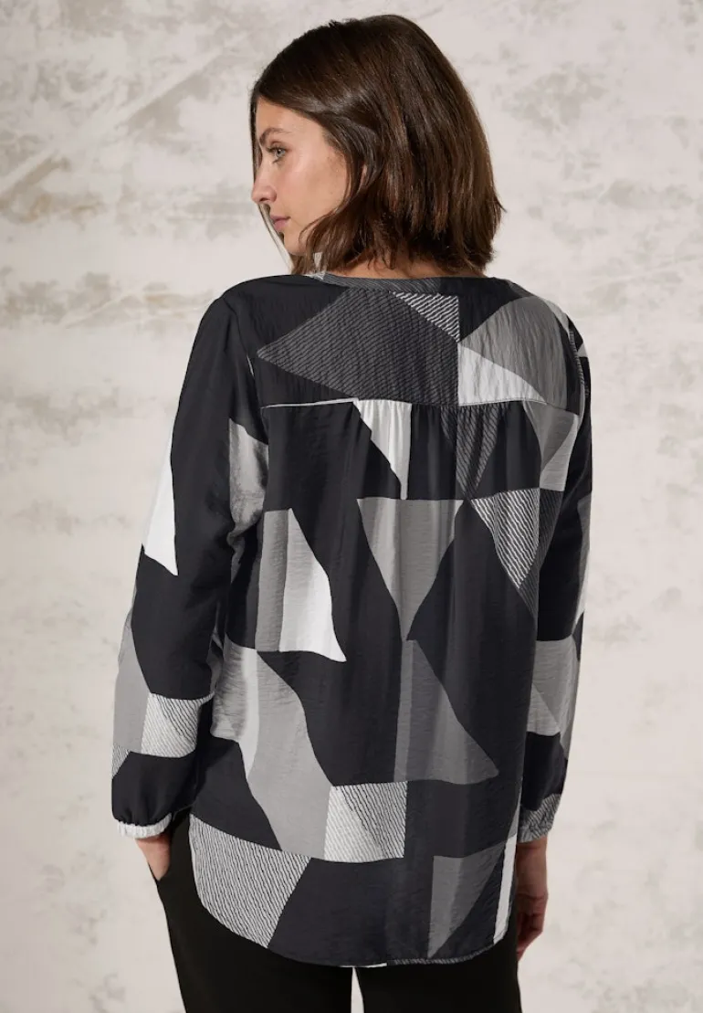 Bluse mit grafischem Muster black