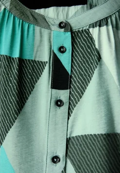 Bluse mit grafischem Muster glaced salvia green