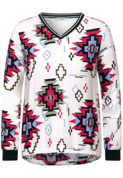 Bluse mit grafischem Print vanilla white