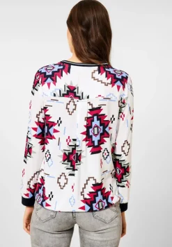 Bluse mit grafischem Print vanilla white