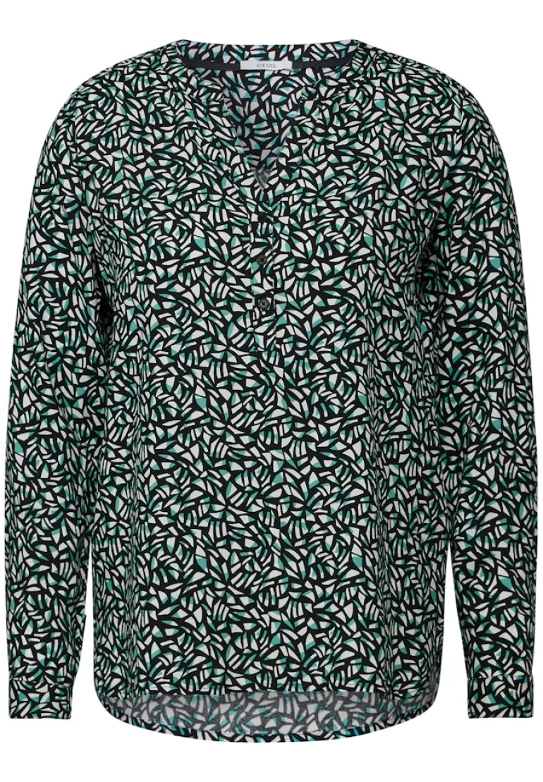 Bluse mit Minimal Print black