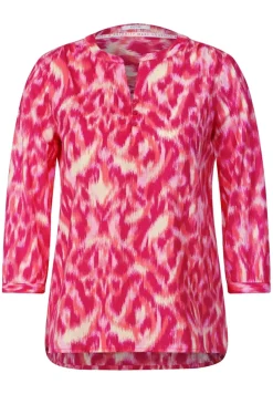 Bluse mit modernem Print pink sorbet