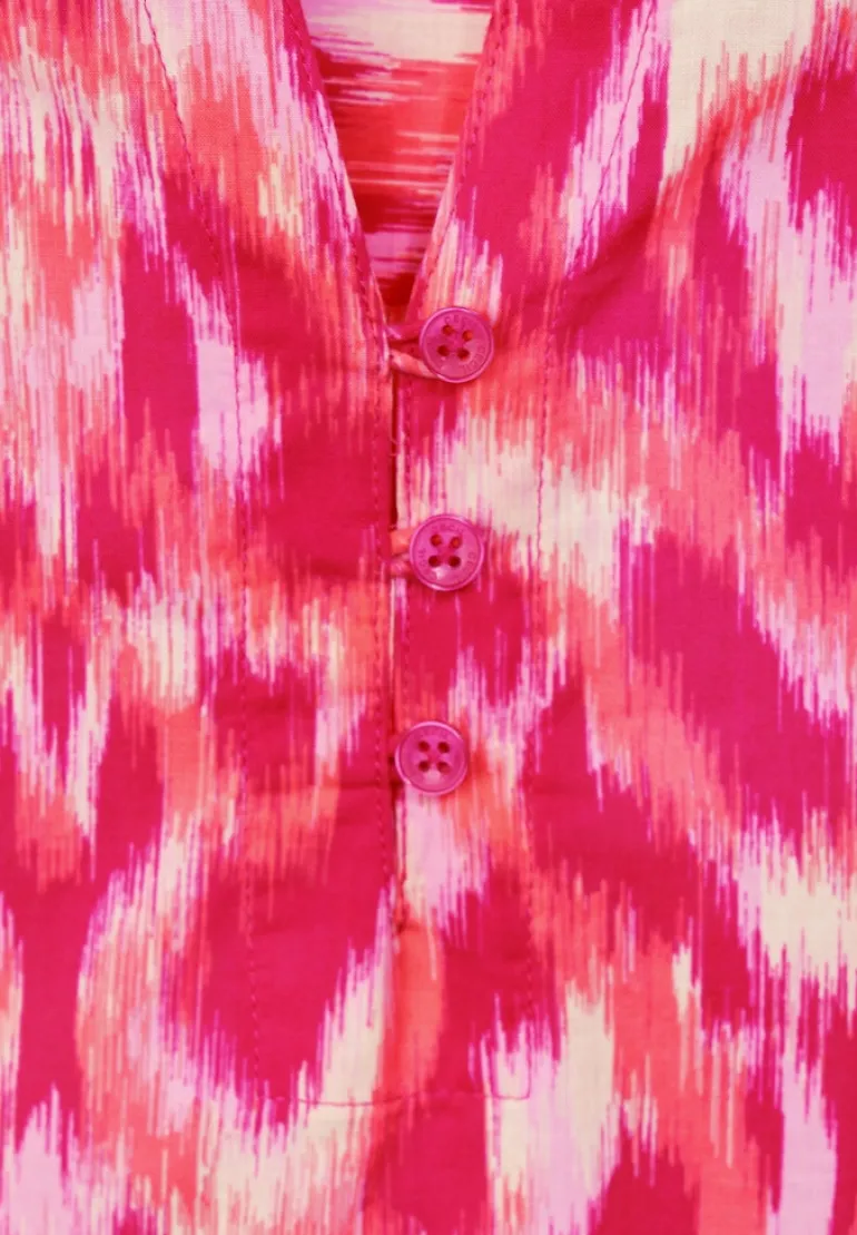 Bluse mit modernem Print pink sorbet