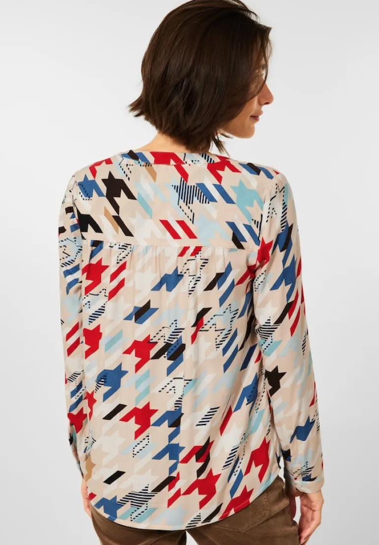 Bluse mit Multicolorprint vanilla white