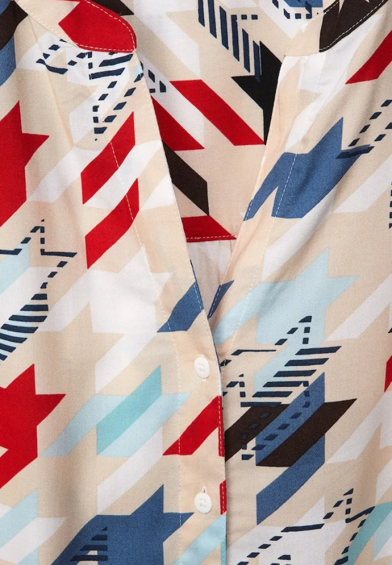 Bluse mit Multicolorprint vanilla white
