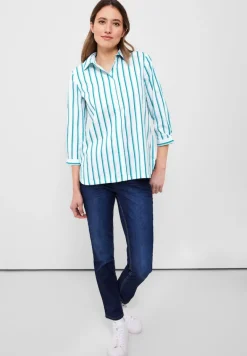 Bluse mit Multicolorstreifen clary mint