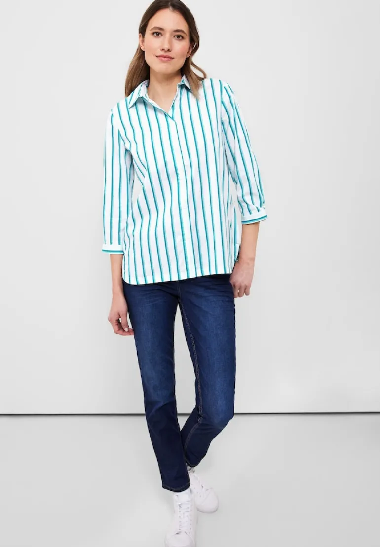 Bluse mit Multicolorstreifen clary mint