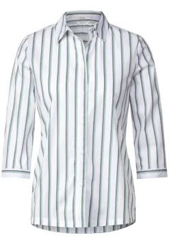 Bluse mit Multicolorstreifen easy khaki