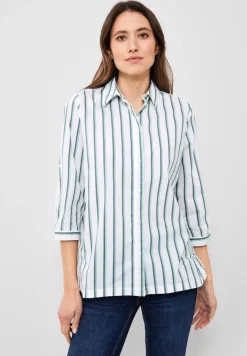 Bluse mit Multicolorstreifen easy khaki