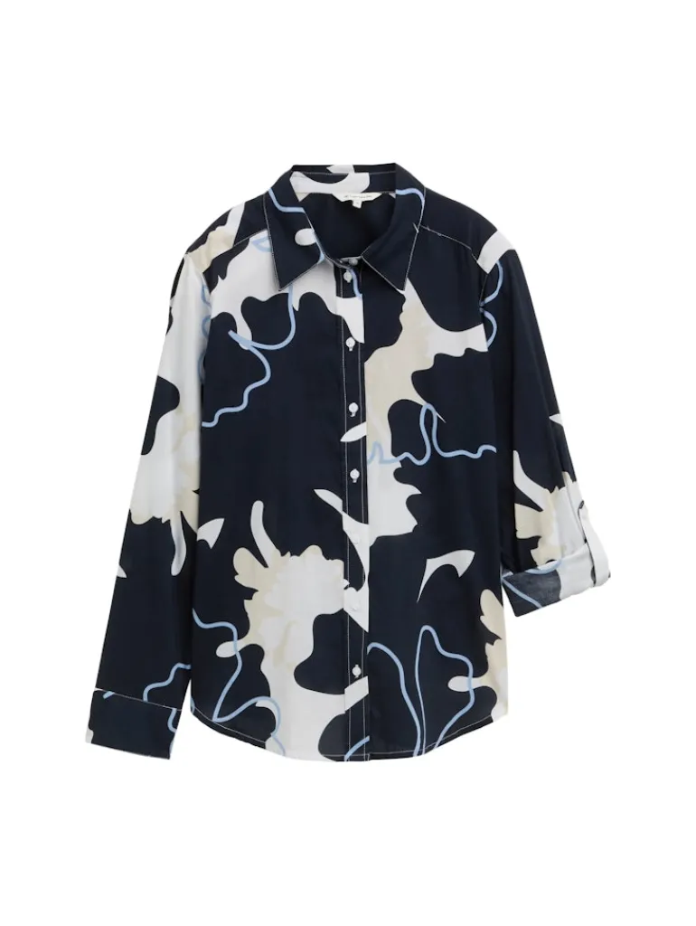 Bluse mit Muster big floral shapes design