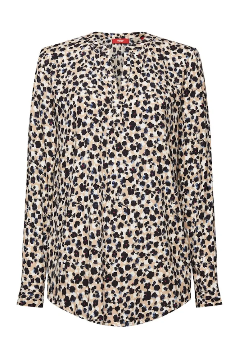 Bluse mit Muster sand