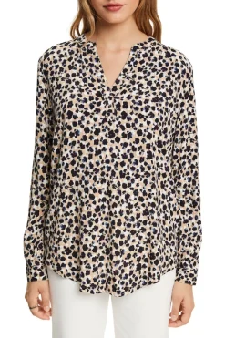 Bluse mit Muster sand