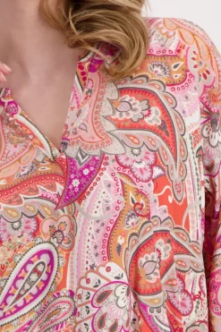 Bluse mit Paisleymuster apricot gemustert