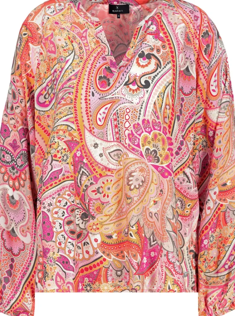 Bluse mit Paisleymuster apricot gemustert