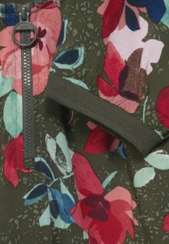 Bluse mit Print und Zipper utility olive