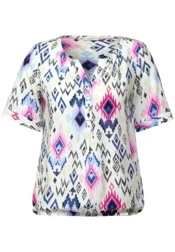 Bluse mit Print vanilla white