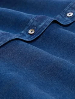 Bluse mit Schleifen-Detail blue denim dark wash
