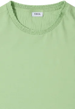 Bluse mit Smock-Ausschnitt bamboo green