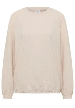 Bluse mit Smock-Ausschnitt pearl beige