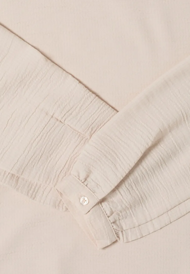 Bluse mit Smock-Ausschnitt pearl beige