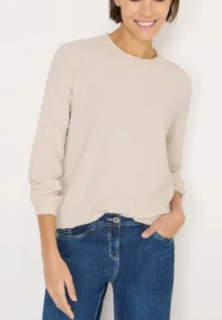 Bluse mit Smock-Ausschnitt pearl beige