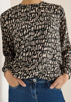 Bluse mit Smock-Ausschnitt raw khaki