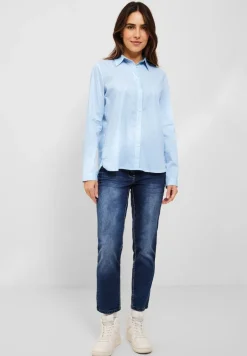 Bluse mit Streifenmuster faded blue
