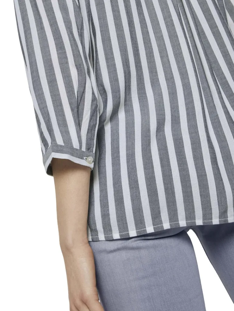 Bluse mit Streifenmuster offwhite navy vertical stripe