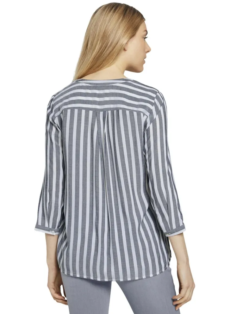 Bluse mit Streifenmuster offwhite navy vertical stripe