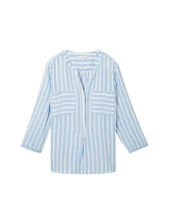 Bluse mit Streifenmuster offwhite blue vertical stripe